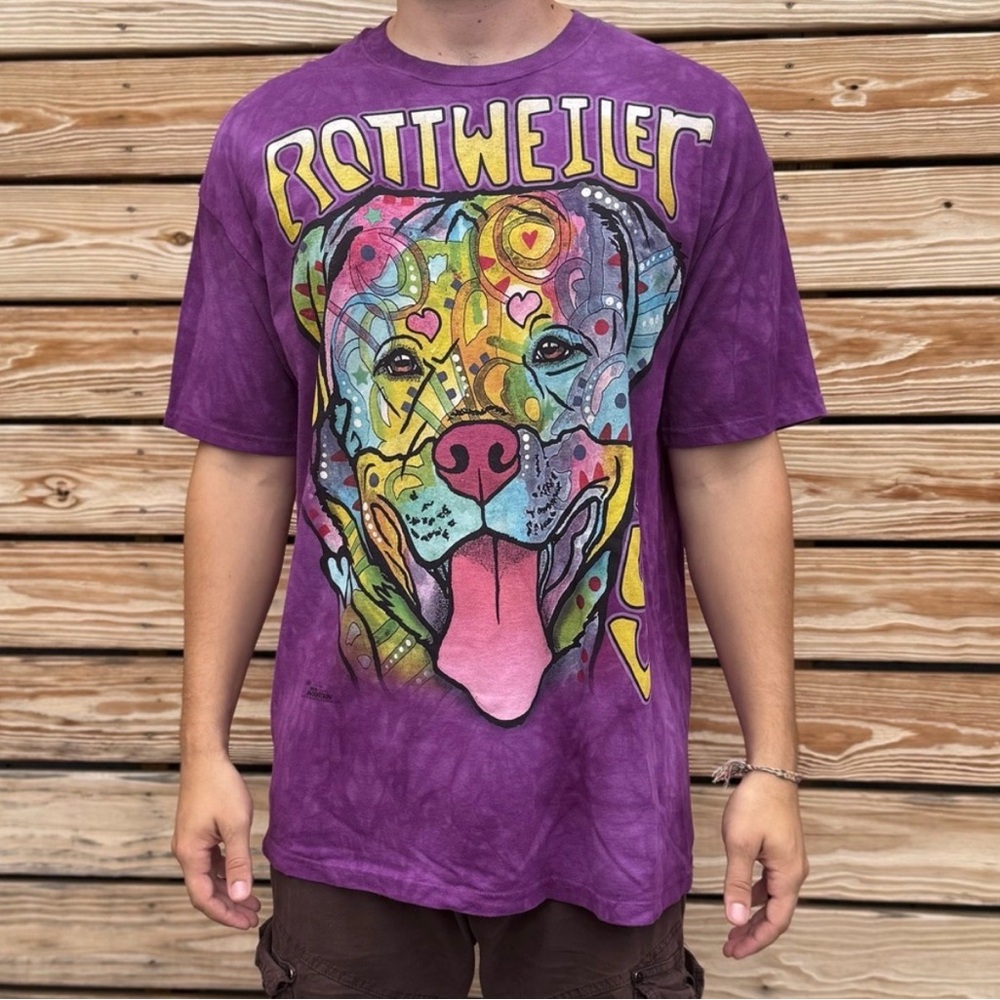 The Mountain Purple Rottweiler Dog T-Shirt